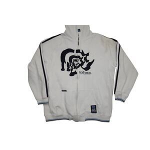 Vintage Y2K Ecko Unltd Hoodie – White & Blue Baggy Skater Sweatshirt – Men’s 3X